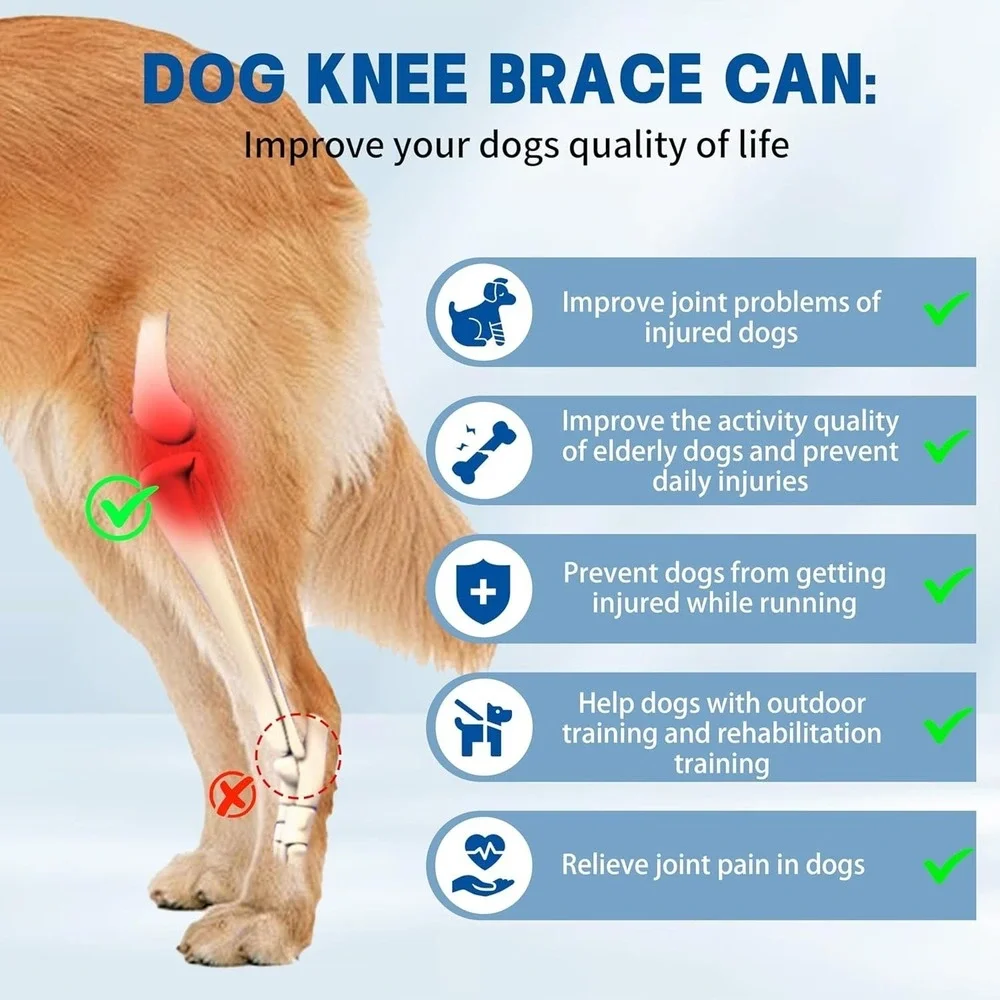 Universal Dog‎ Knee Brace – Torn ACL Joint Support Front/Back Legs Size XLarge